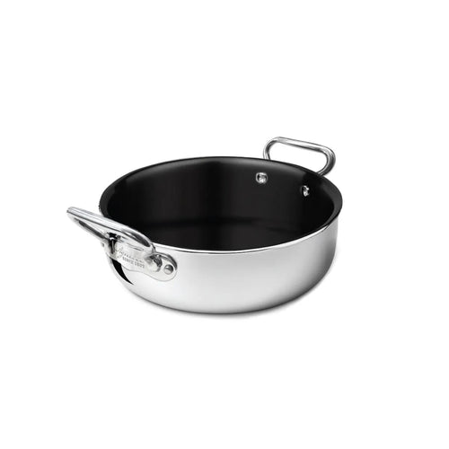 Agnelli Non-Stick Alu-Inox Tegame Basso Antiaderente In Alluminio Con Manici Inox