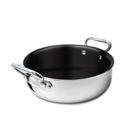 Agnelli Non-Stick Alu-Inox Tegame Basso Antiaderente In Alluminio Con Manici Inox