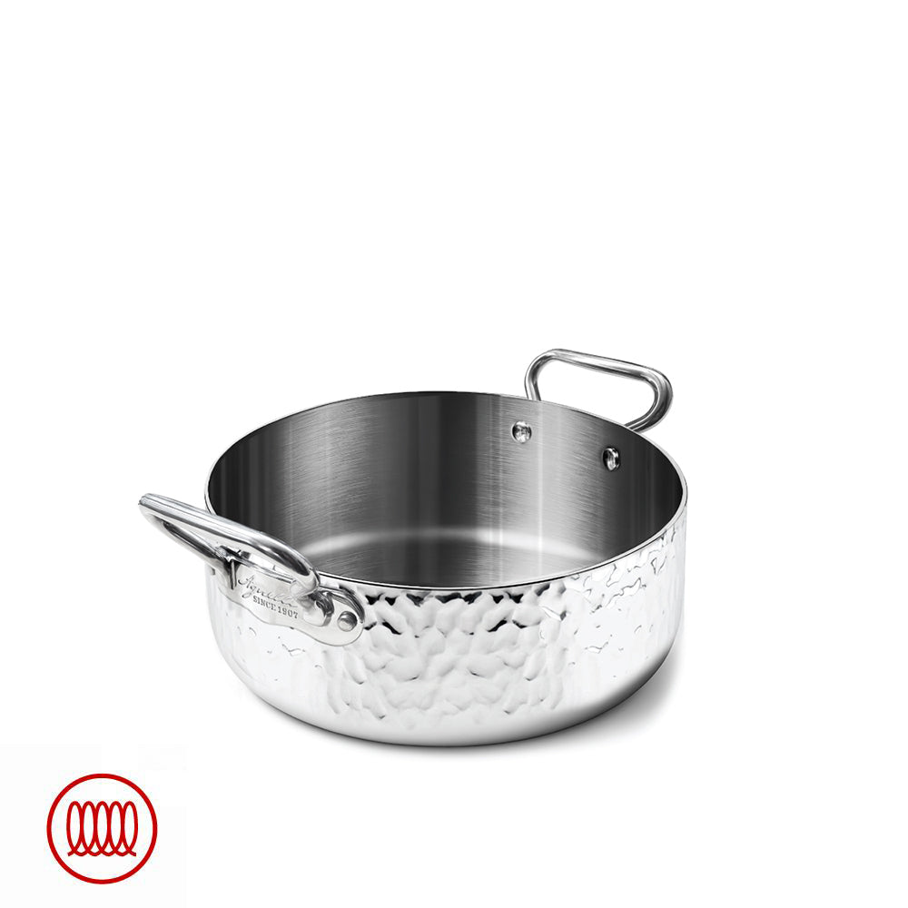 Alu-Inox 3-ply Low Induction Casserole with Two Handles in AluInox