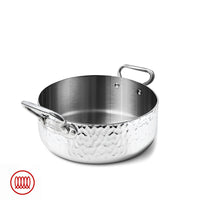 Alu-Inox 3-ply Low Induction Casserole with Two Handles in AluInox