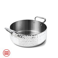 Alu-Inox 3-ply Low Induction Casserole with Two Handles in AluInox