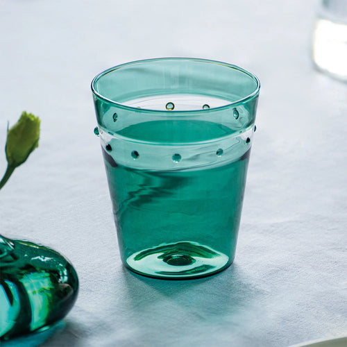 30 cl - Zafferano A Pallini Bicchiere Acqua Tumbler Fatto A Mano In Vetro Borosilicato - Set 4 Pz