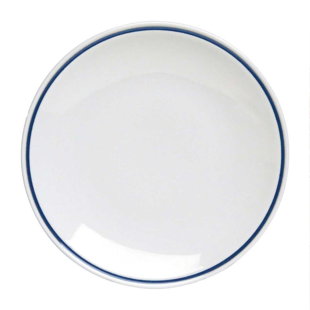 26 cm - Tognana AZ Piatto Piano In Porcellana Bianca con filo blu Set 12 Pz