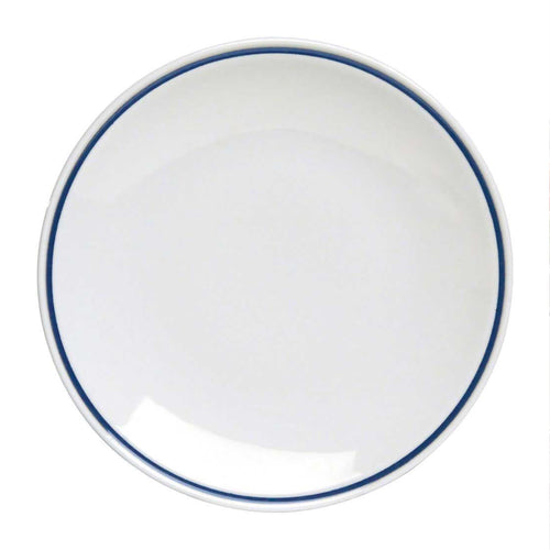 26 cm - Tognana AZ Piatto Piano In Porcellana Bianca con filo blu Set 12 Pz