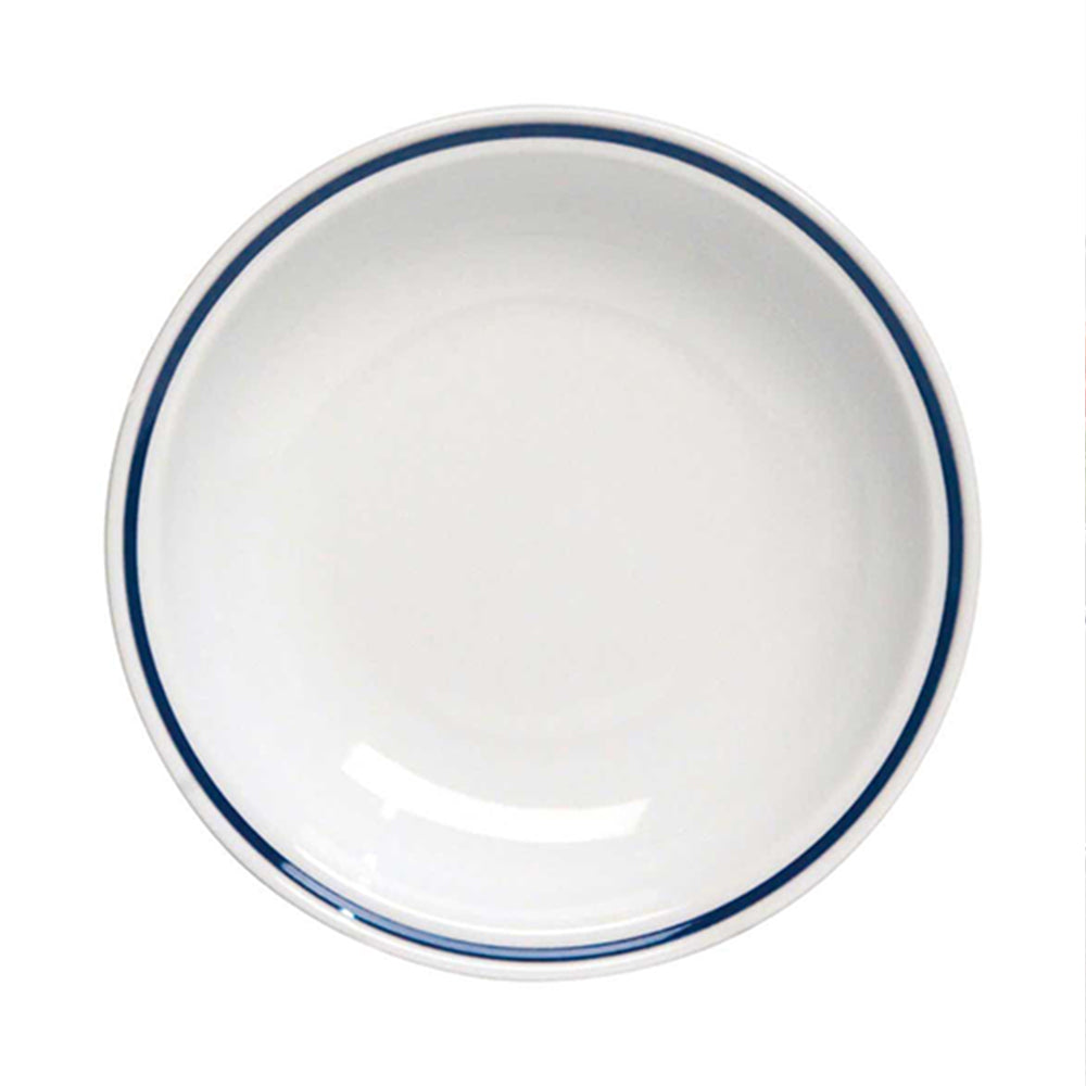 18 cm - Tognana AZ Piatto Fondo In Porcellana Bianca con filo blu Set 12 Pz