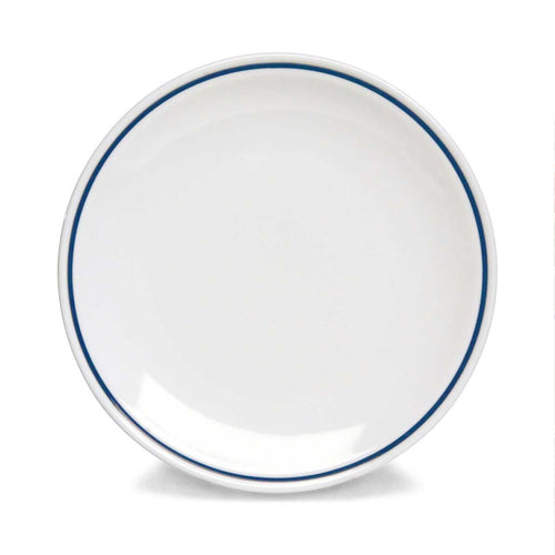 28 cm - Tognana AZ Piatto Piano Rotondo In Porcellana Bianca con filo blu Set 6 Pz