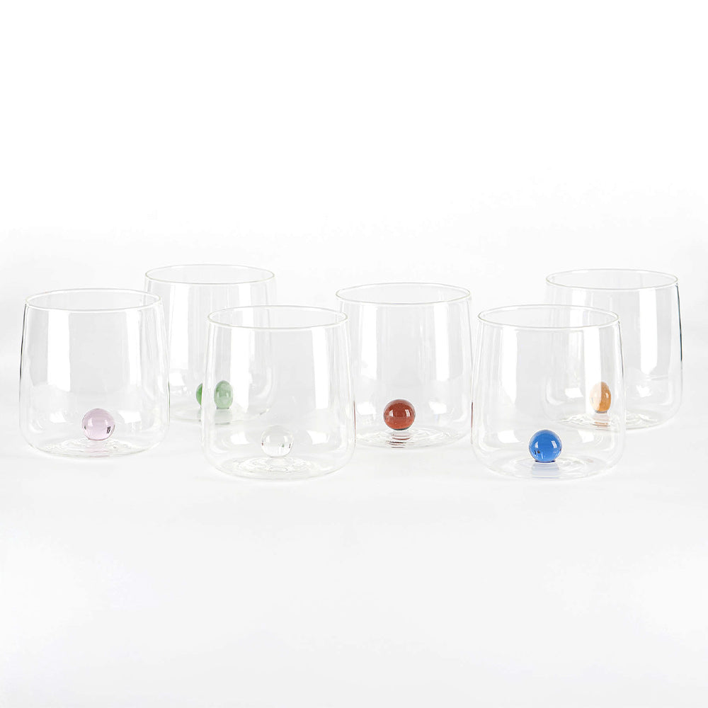 44 cl - Bilia Bicchiere Acqua Bilia Colorata in Vetro Borosilicato - Set 6 Pezzi