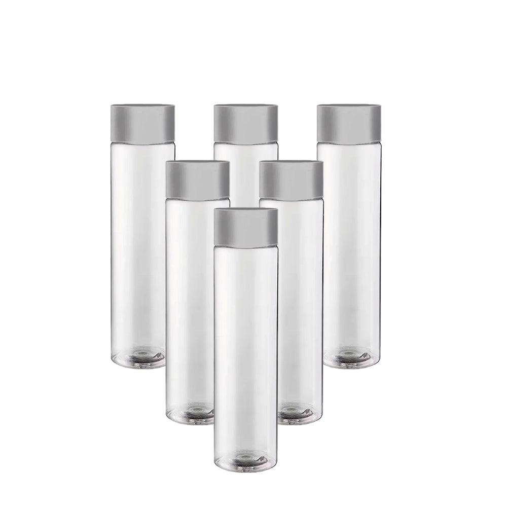 50 - Kefass Cylindrical Glass Water Bottle with Screw Cap - Set of 6