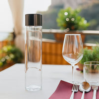 75 cl - Kefass Cylindrical Glass Water Bottle with Screw Cap - Set of 6