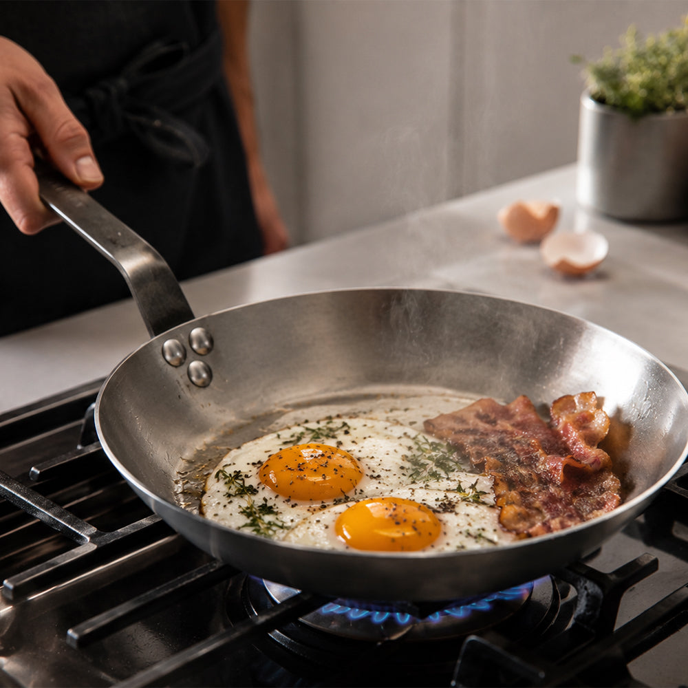 Padella in ferro compatibile con diverse fonti di calore per cucina quotidiana