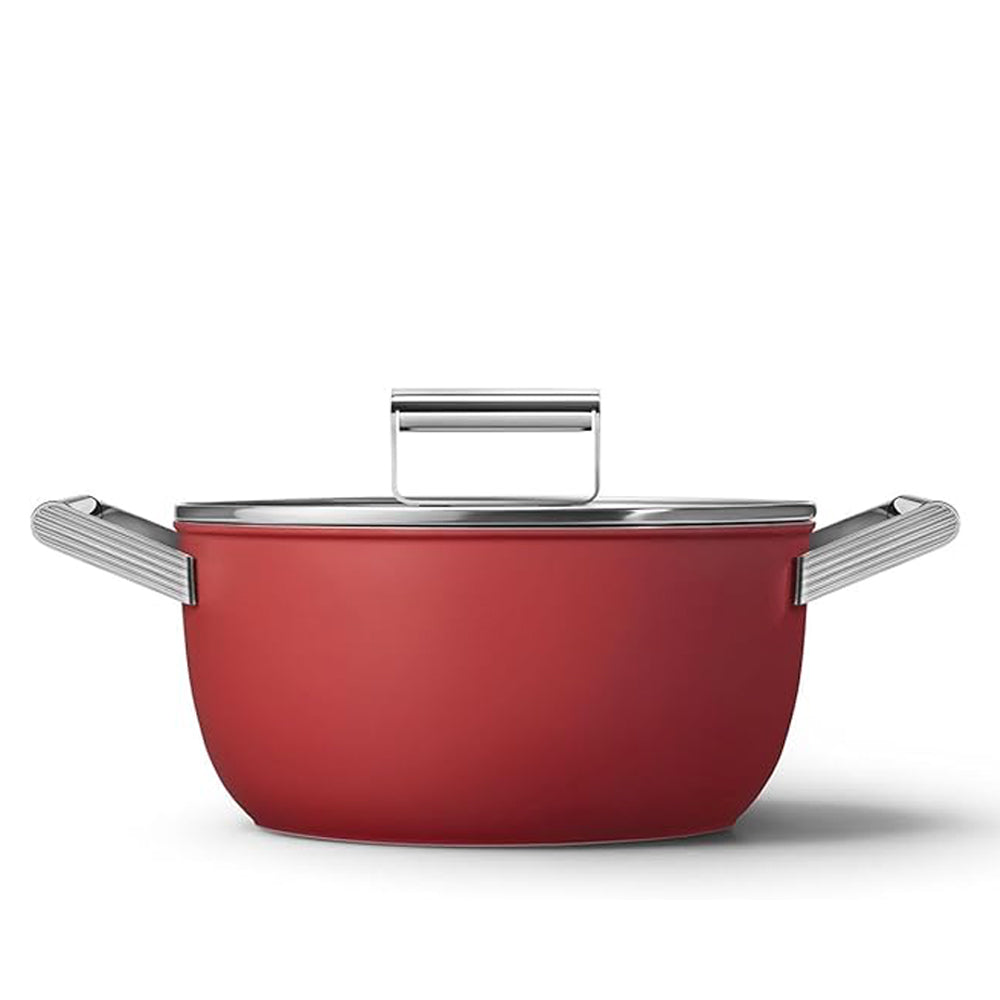 Smeg Cookware 50's Style Casseruola Alta Antiaderente Con Coperchio In Alluminio