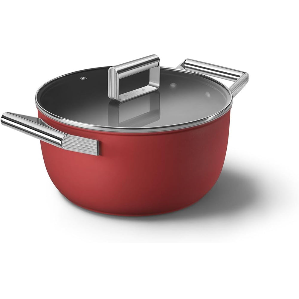 Smeg Cookware 50's Style Casseruola Alta Antiaderente Con Coperchio In Alluminio