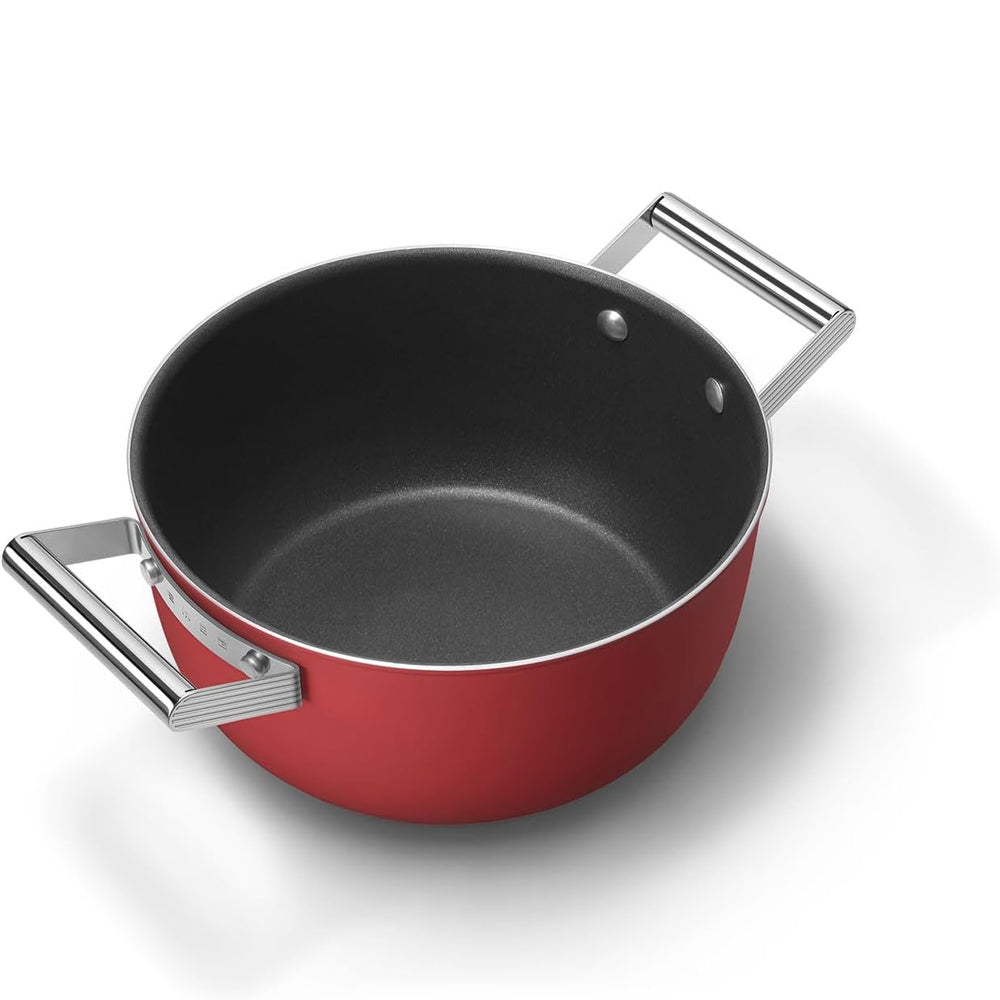 Smeg Cookware 50's Style Casseruola Alta Antiaderente Con Coperchio In Alluminio