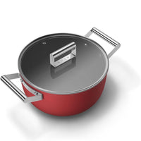 Smeg Cookware 50's Style Casseruola Alta Antiaderente Con Coperchio In Alluminio