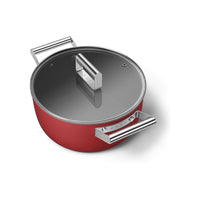 Smeg Cookware 50's Style Casseruola Alta Antiaderente Con Coperchio In Alluminio