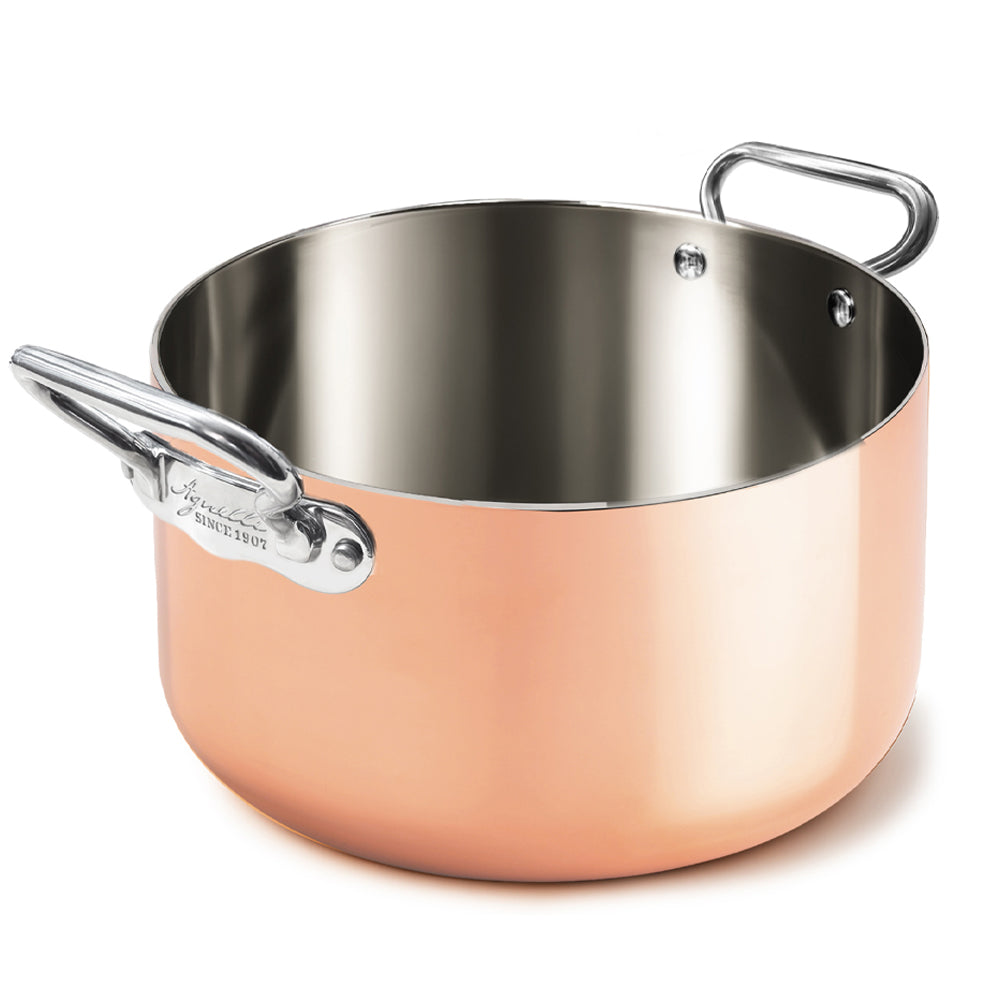 Agnelli Copper4 Casseruola Alta Induzione Con 2 Maniglie