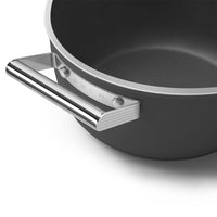 24 cm - Smeg Cookware Casseruola Alta Antiaderente Ceramico In Alluminio Con Coperchio