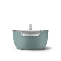 24 cm - Smeg Cookware Casseruola Alta Antiaderente Ceramico In Alluminio Con Coperchio