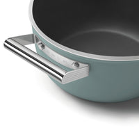 24 cm - Smeg Cookware Casseruola Alta Antiaderente Ceramico In Alluminio Con Coperchio