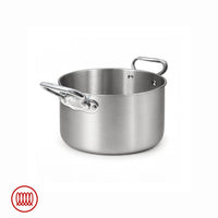 Agnelli Alu-Inox 3-ply Casseruola Alta Induzione Con Due Maniglie In AluInox Satinato