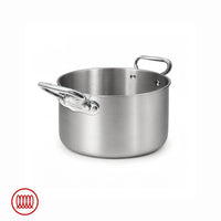 Agnelli Alu-Inox 3-ply Casseruola Alta Induzione Con Due Maniglie In AluInox Satinato