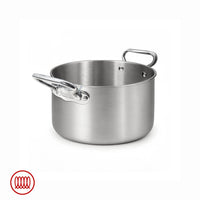 Agnelli Alu-Inox 3-ply Casseruola Alta Induzione Con Due Maniglie In AluInox Satinato