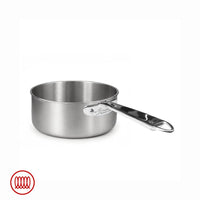 Agnelli Alu-Inox 3-ply Casseruola Bassa Induzione Con Manico Tubolare In AluInox Satinato
