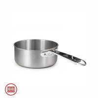 Agnelli Alu-Inox 3-ply Casseruola Bassa Induzione Con Manico Tubolare In AluInox Satinato