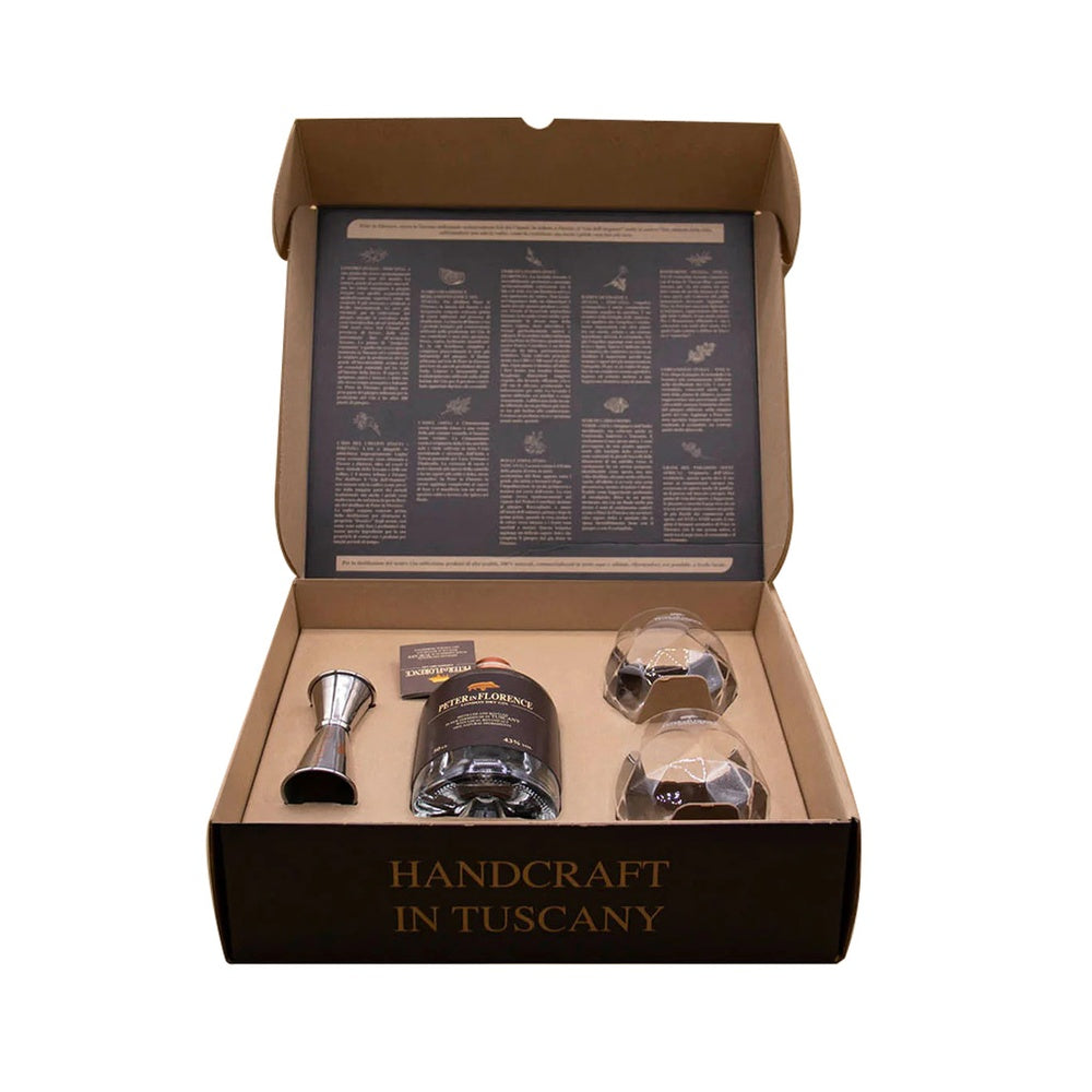Peter In Florence Gift Box London Dry Gin Con 2 Bicchieri e Jigger 0.50 L - Ginlab