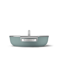 28 cm - Smeg Cookware Tegame Basso Antiaderente Ceramico In Alluminio Con Coperchio