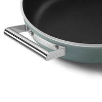 28 cm - Smeg Cookware Tegame Basso Antiaderente Ceramico In Alluminio Con Coperchio