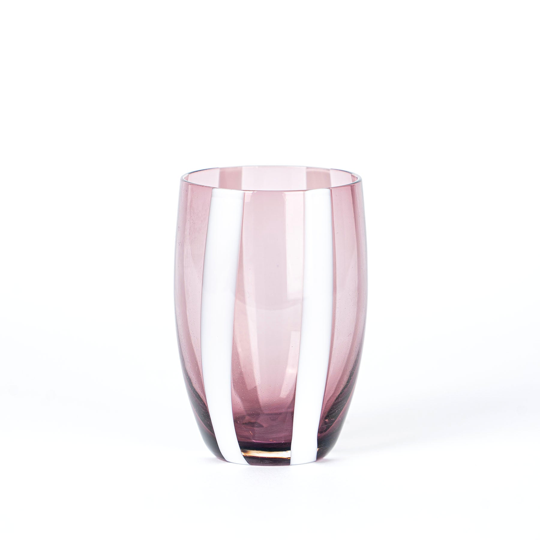 32 cl - Gessato Water Glass with Stripes in Handcrafted Glass - Set 6 Pieces