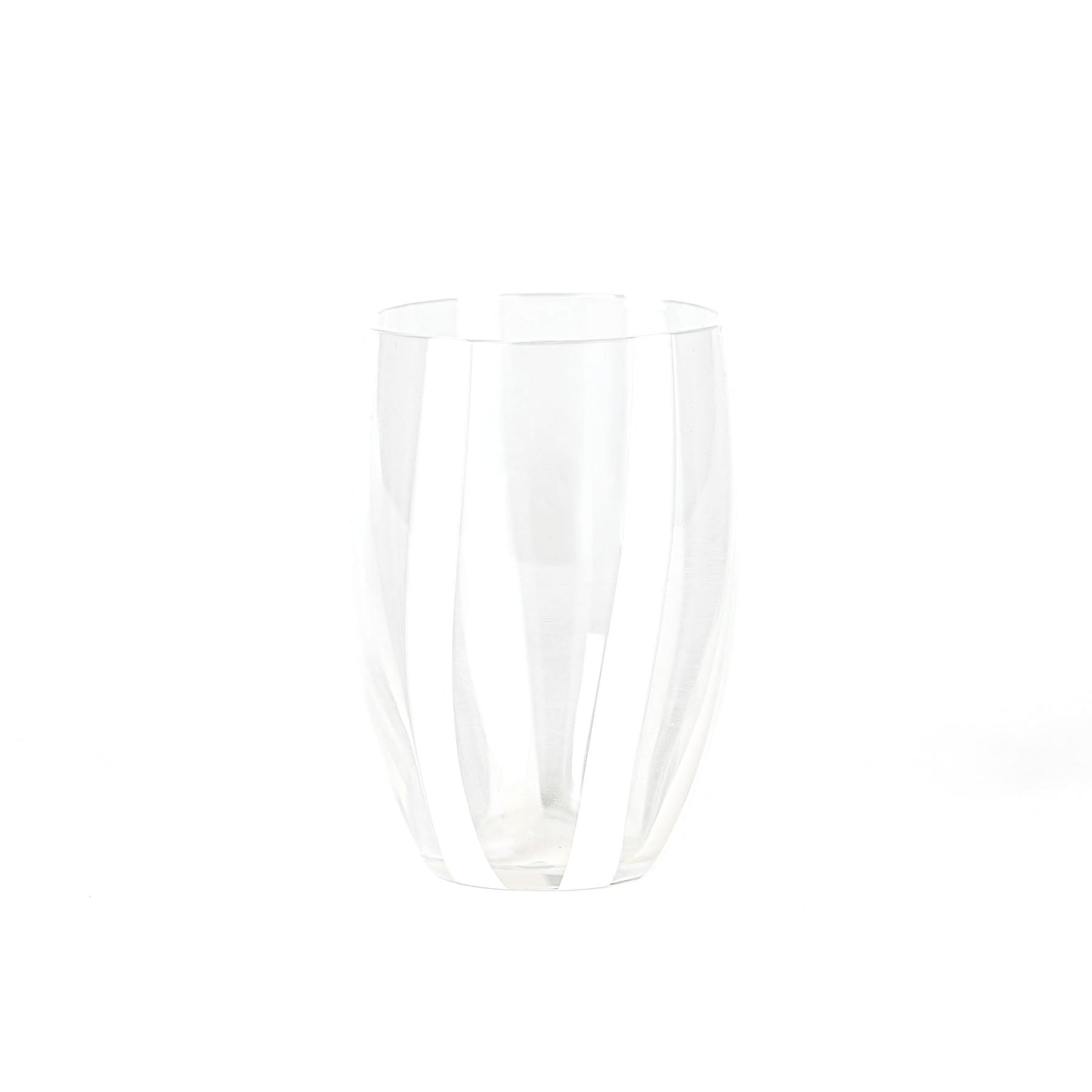 32 cl - Gessato Water Glass with Stripes in Handcrafted Glass - Set 6 Pieces