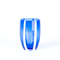 32 cl - Gessato Water Glass with Stripes in Handcrafted Glass - Set 6 Pieces