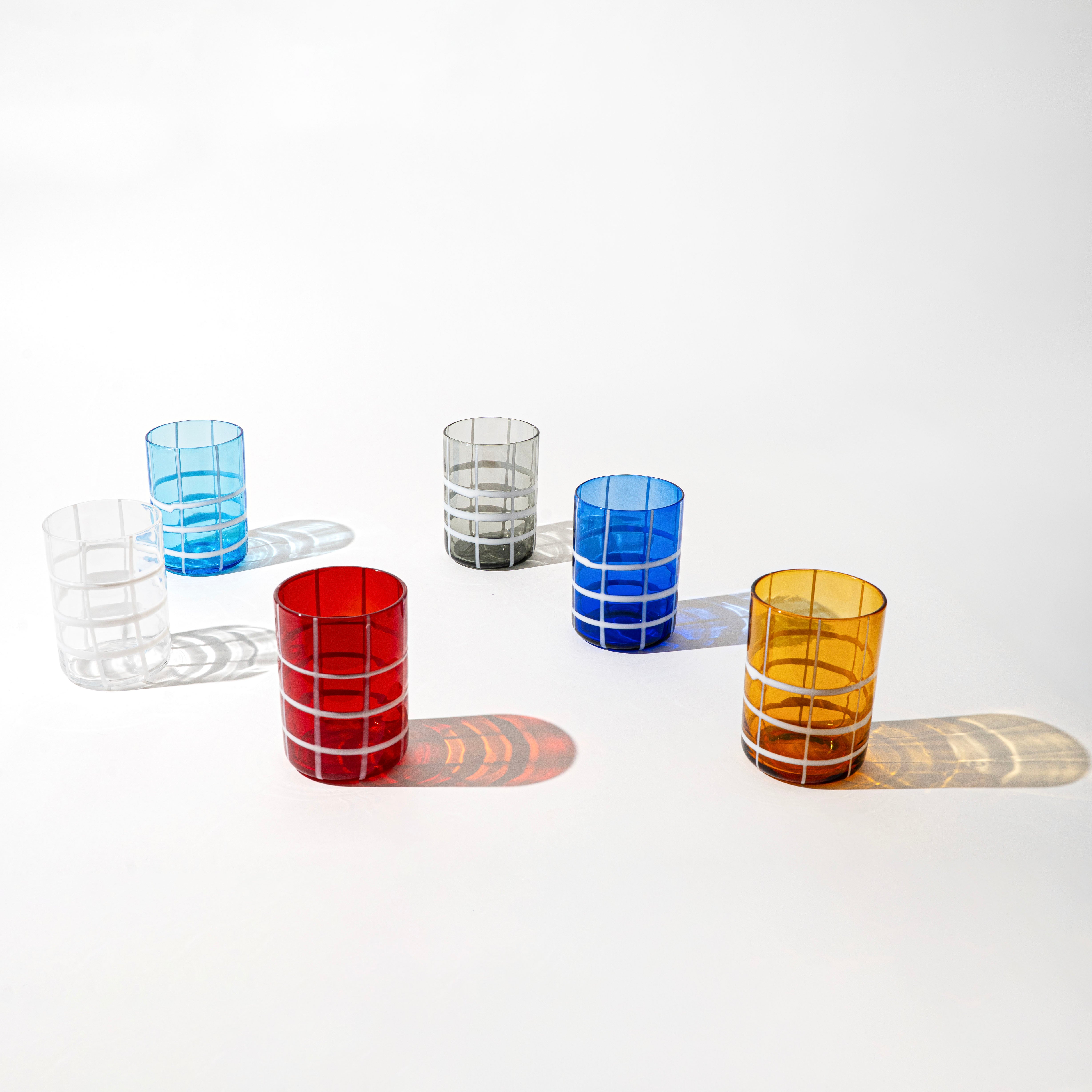 35 cl - Twiddle Bicchiere Acqua A Righe in Vetro Soffiato - Set 6 Pezzi