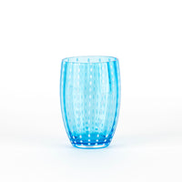 32 cl - Perle Bicchiere Acqua Pallini Bianchi in Vetro - Set 6 Pezzi