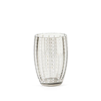 32 cl - Perle Bicchiere Acqua Pallini Bianchi in Vetro - Set 6 Pezzi