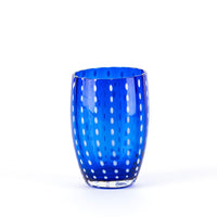 32 cl - Perle Bicchiere Acqua Pallini Bianchi in Vetro - Set 6 Pezzi