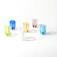 32 cl - Gessato Water Glass with Stripes in Handcrafted Glass - Set 6 Pieces