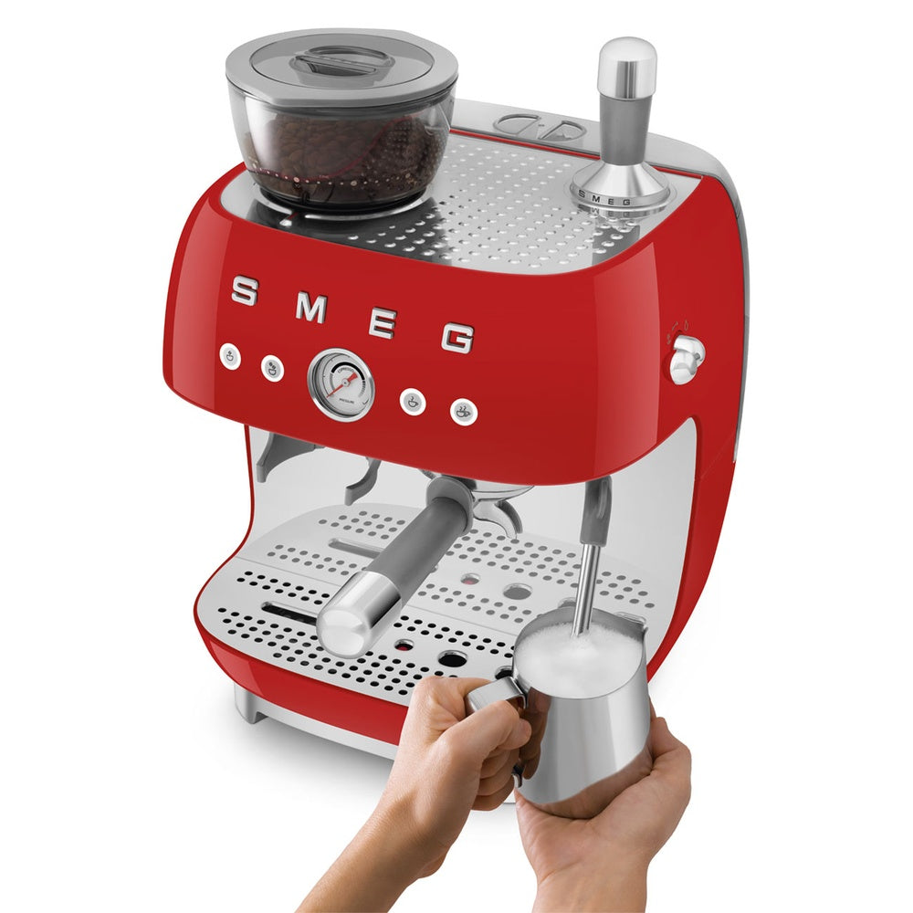 Smeg 50's Style Macchina da Caffè Espresso Manuale Con Macina Caffè