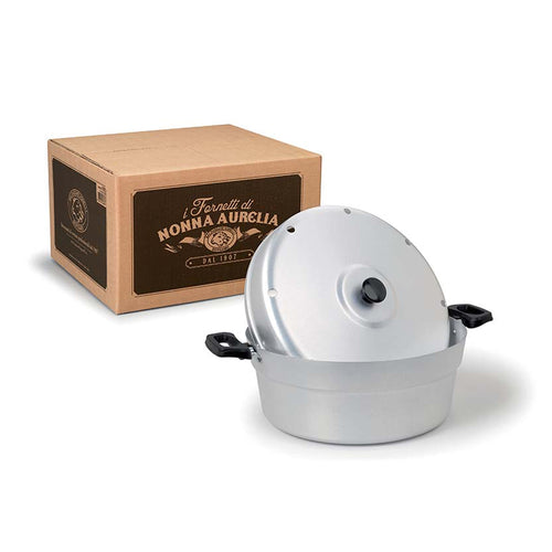 Nonna Aurelia Fornetto Versilia In Aluminium Met Deksel en Gietijzeren Plaat