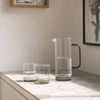 44 cl - Zafferano Filo Bianco Bicchiere Acqua Tumbler In Vetro Borosilicato Set 4 Pz