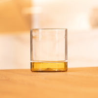 44 cl - Zafferano Filo Bianco Bicchiere Acqua Tumbler In Vetro Borosilicato Set 4 Pz