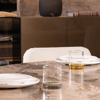 44 cl - Zafferano Filo Bianco Bicchiere Acqua Tumbler In Vetro Borosilicato Set 4 Pz