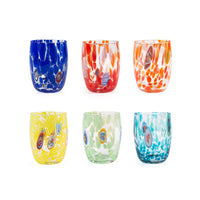 38 cl - Veneziato Bombato Bicchiere Acqua In Vetro - Set 6 Pz