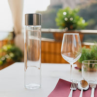 75 cl - Kefass Cylindrical Glass Water Bottle with Screw Cap - Set of 6