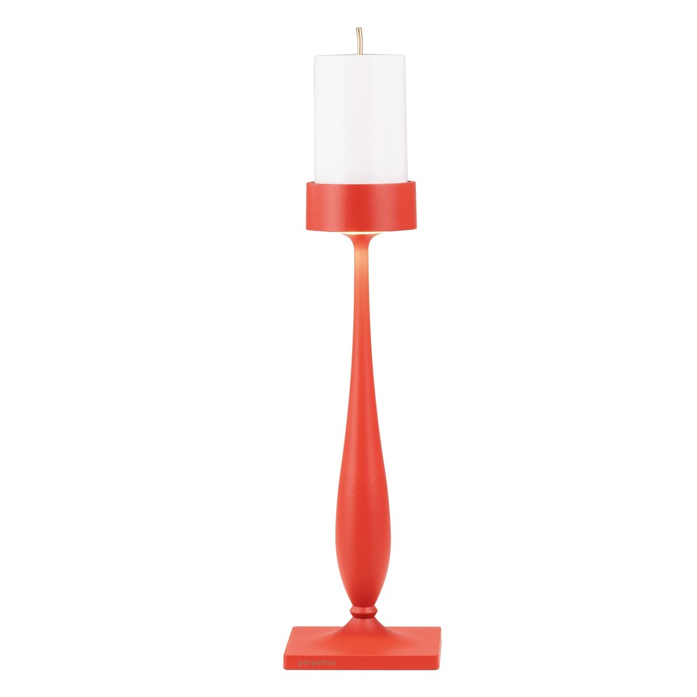 8.7 x H.35.6 cm - Zafferano Perpetua Barocco Lampada Da Tavolo Dimmerabile In Alluminio