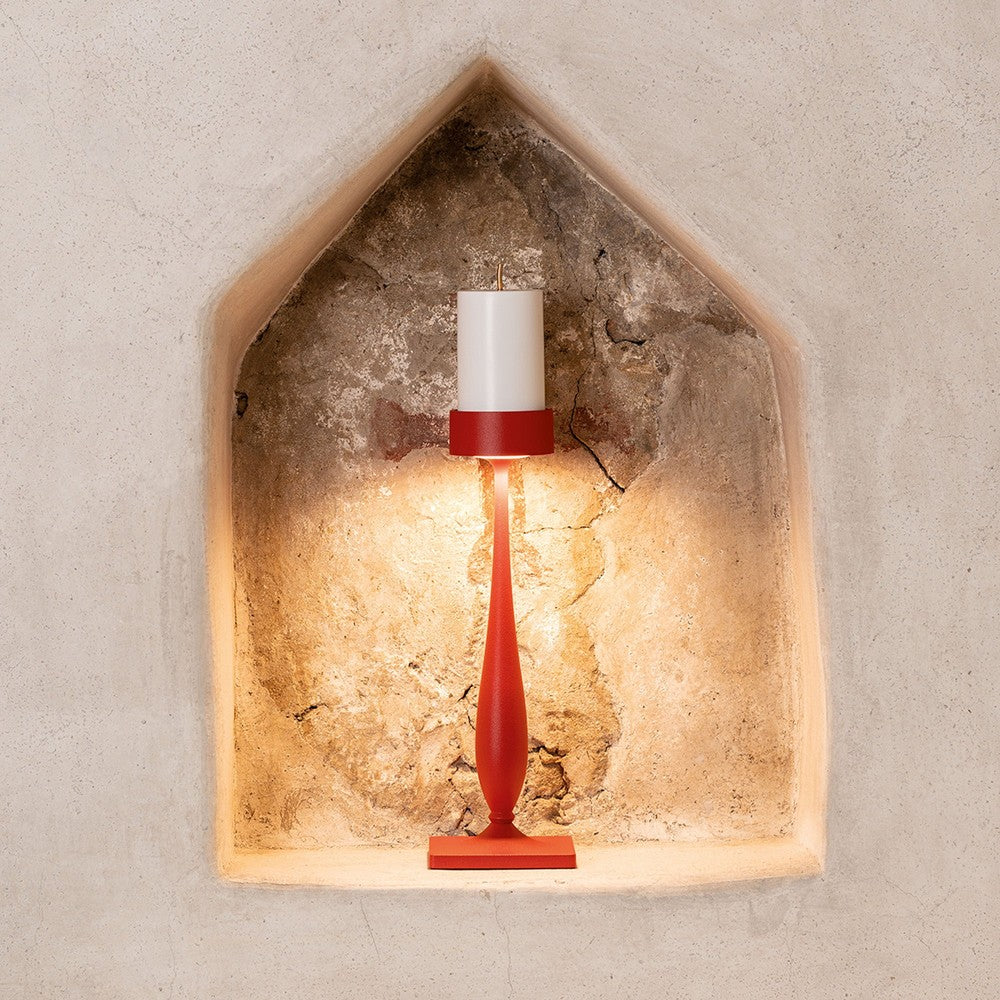 8.7 x H.35.6 cm - Zafferano Perpetua Barocco Lampada Da Tavolo Dimmerabile In Alluminio