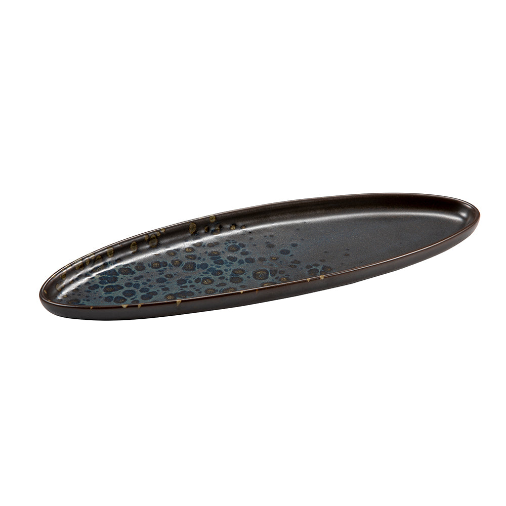 31x10 cm - Phobos Plateau Ovale En Grès Ensemble 6 Pz