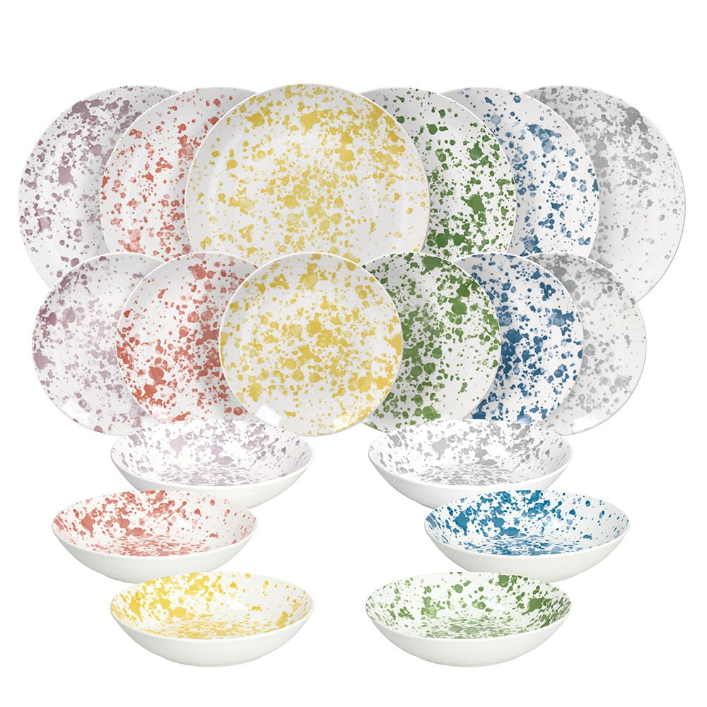 Madison Apulia Service de Vaisselle en Porcelaine Set 18 Pz